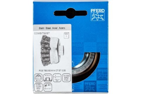 PFERD 43306061, Kopp stålbørste, 8 cm, 10000 RPM, 1 stykker
