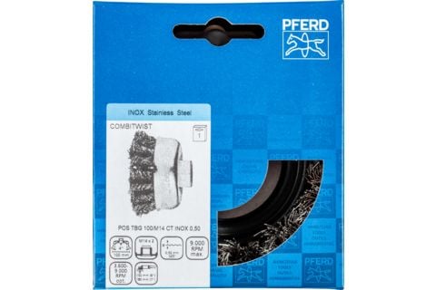 PFERD 43308065, Kopp stålbørste, 10 cm, 9000 RPM, 1 stykker