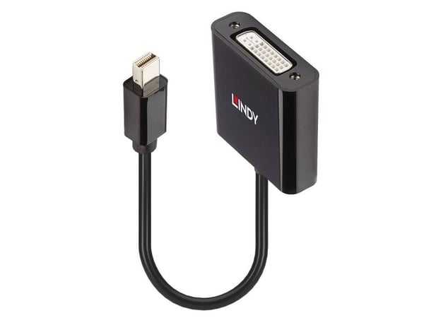 Lindy 41736, Mini DisplayPort, DVI-D, 0,16 m, Musta