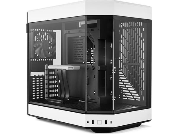 HYTE Y60 - Mid tower - utvidet ATX (E-ATX) - sidepanel med vindu (herdet glass) - ingen strømforsyning (ATX) - hvit - USB/lyd