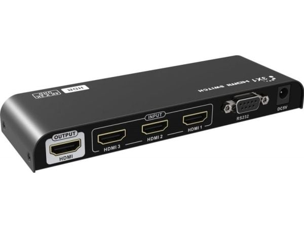 Techly IDATA HDMI2-4K31HDR, HDMI, 1.4/2.0, Metall, Sort, 60 Hz, 3840 x 2160