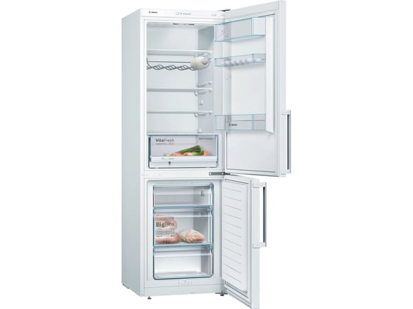 Bosch Serie | 4 KGV366WEP - Kjøleskap/fryser - bunnfryser - bredde: 60 cm - dybde: 65 cm - høyde: 186 cm - 308 liter - Klasse E - hvit
