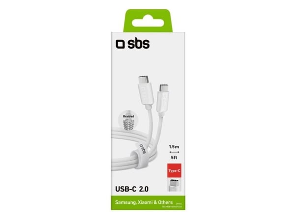 SBS TECABLETISSUETCCG 1,5 m USB-C USB-C USB 2.0 480 Mbps Hvid
