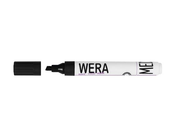 Marker WERA sort permanent kantet spids 1-4mm - (12 stk.)