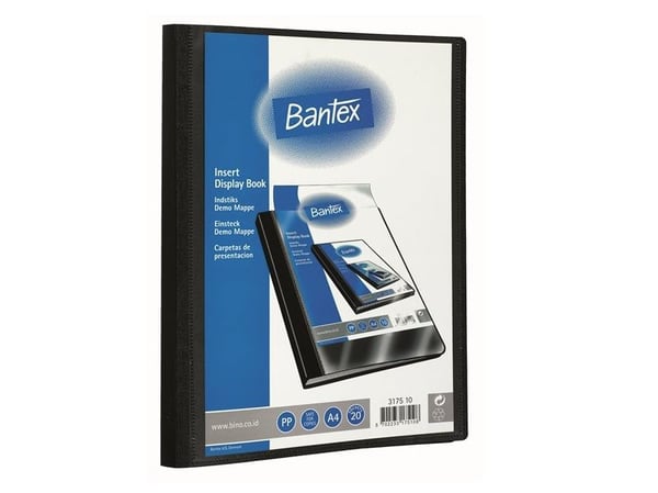 BANTEX innstikks-demonstrasjonsmappe 20 lommer, sort
