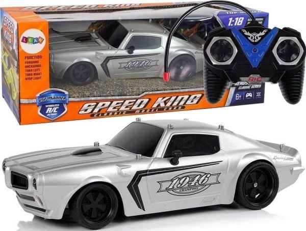 LeanToys Sports Car R/C 1:18 sølv Champion