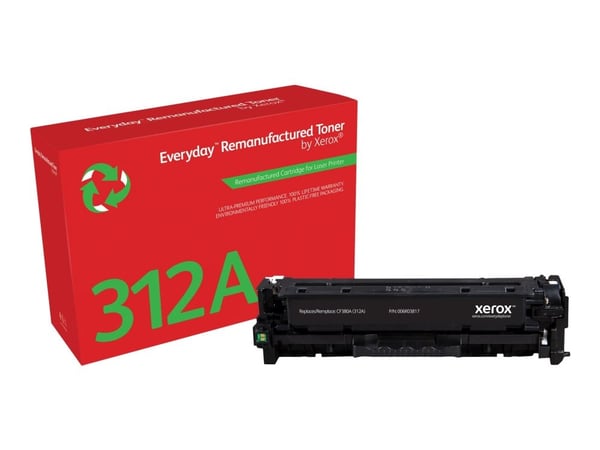Everyday Mustavalko -värikasetti Xeroxilta, HP CF380A -yhteensopiva, 2400 sivua- (006R03817), 2400 sivua, Musta, 1 kpl
