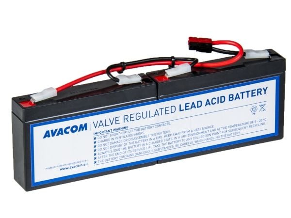 AVACOM AVA-RBC18, Forseglet blysyre (VRLA), 2 stykker, Sort, Vietnam, APC RBC18, 2,4 kg