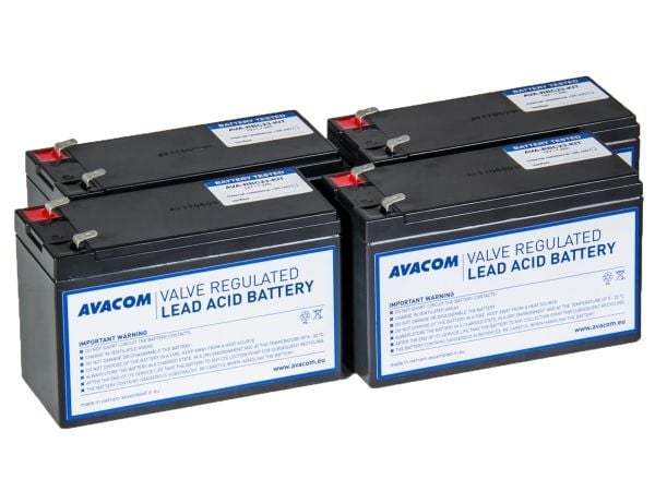 AVACOM AVA-RBC23-KIT, Forseglet blysyre (VRLA), 4 stykker, Sort, Vietnam, APC RBC23, 9,6 kg
