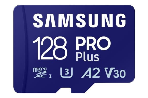 Samsung PRO Plus MB-MD128SB - Flashminnekort - 128 GB - A2 / Video Class V30 / UHS-I U3 / Class10 - microSDXC UHS-I - blå