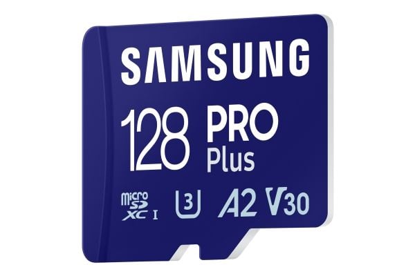 Samsung PRO Plus MB-MD128SB - Flashminnekort - 128 GB - A2 / Video Class V30 / UHS-I U3 / Class10 - microSDXC UHS-I - blå