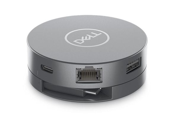 DELL DA305, Langallinen, USB 3.2 Gen 2 (3.1 Gen 2) Type-C, 10,100,1000 Mbit/s, Hopea, 3840 x 2160 pikseliä, Dell