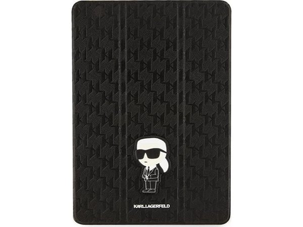Karl Lagerfeld KLFC10SAKHPKK iPad 10.2" Folio Magnet Allover Cover czarny/musta Saffiano Monogrammi Ikonik