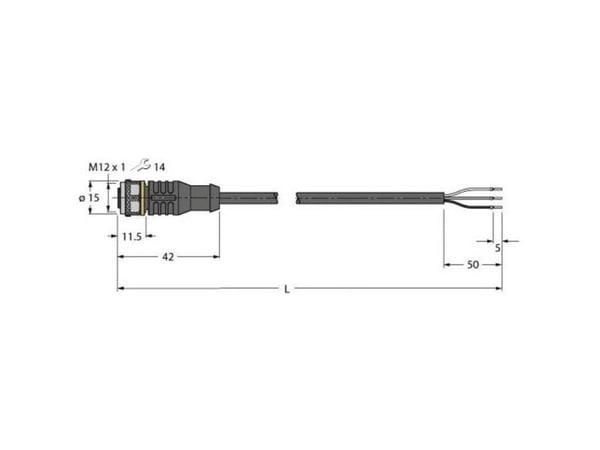 Turck 6625500 sensor-/aktorkopplingskabel 2 m pol-tal (RJ): 3 1 st