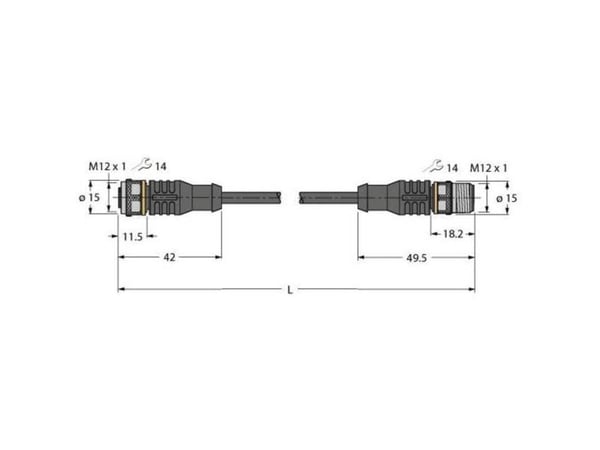 Turck 6630917 Anturi, toimilaitteen liitin, 0,60 m Nastojen määrä (RJ): 4 10 kpl
