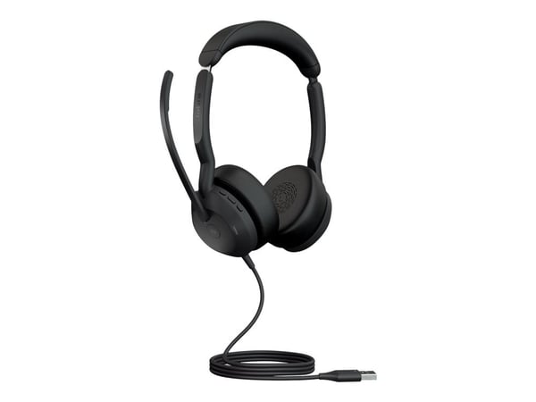Jabra Evolve2 50 MS Stereo - Headset - på örat - kabelansluten - aktiv brusradering - USB-A - svart - Zoomcertifierad, Certifierad för Microsoft-te...
