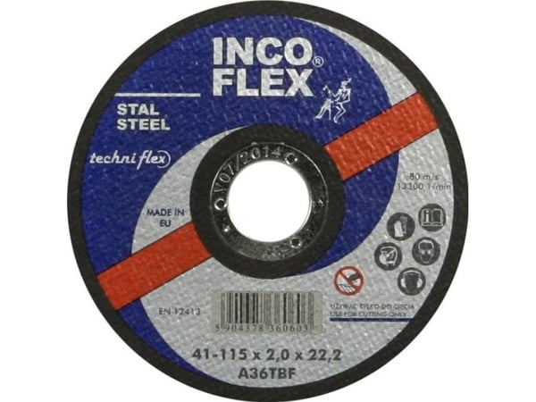 Techniflex metallin katkaisukiekko 230 x 2,5 x 22,2mm (IFM41-230-2.5-22A36R) Techniflex metallin katkaisukiekko 230 x 2,5 x 22,2mm (IFM41-230-2.5-22A36R)