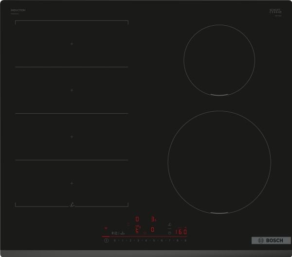 Bosch Serie | 6 PIX631HC1E - Induksjonskomfyrtopp - 4 plater - Nisje - bredde: 56 cm - dybde: 49 cm fasettert front - svart