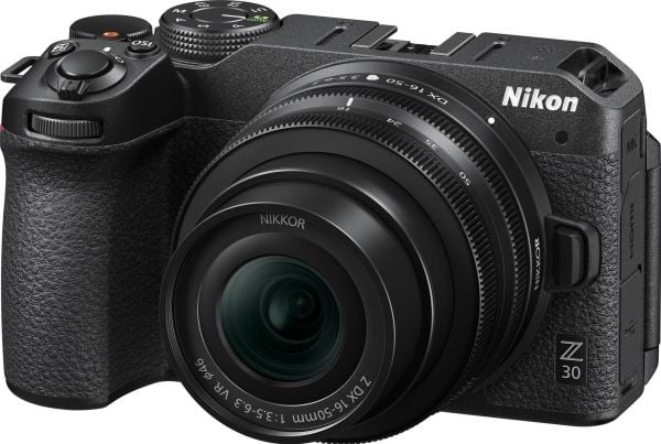 Nikon Z 30 + 16-50 VR, 20,9 MP, 5568 x 3712 piksler, CMOS, 4K Ultra HD, Berøringsskjerm, Sort