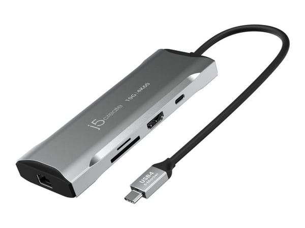 j5create JCD393-N - Mini-dockningsenhet - USB-C / USB4 / Thunderbolt 3 / Thunderbolt 4 - HDMI - 1GbE