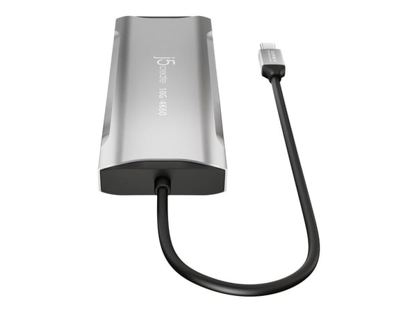j5create JCD397-N - Mini-dockningsenhet - USB-C / USB4 / Thunderbolt 3 / Thunderbolt 4 - 2 x HDMI, DP - 1GbE