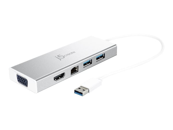 j5create JUD380 - Dockningsstation - USB 3.0 - VGA, HDMI - 1GbE