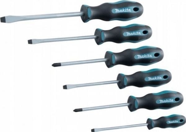 MAKITA skruvbitsats 6 delar (SL4,0 x 100 / SL5,5 x 100 / SL6,5 x 125 / SL8 x 150 / PZ1 x 80 / PZ2 x 100)