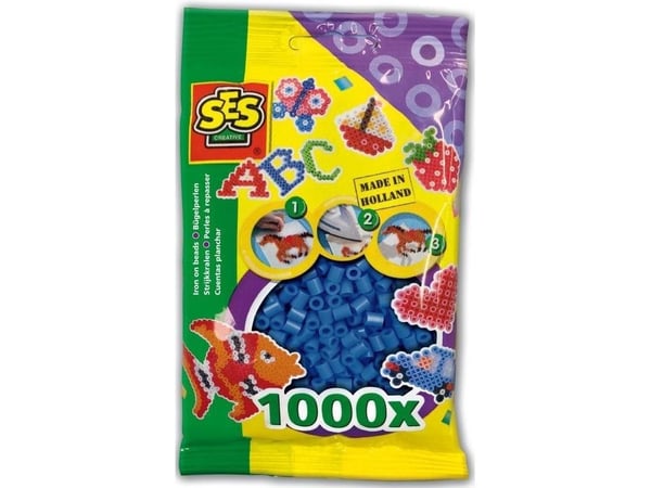 SES Creative Beedz Barnepakke med 1000 marineblå strykeperler, Sikringsperle, 1000 stk, Blå, Dreng/Pige, 5 År, 12 År