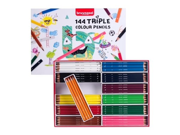 Bruynzeel Triple fargeblyantsprsett 12 x 12 farger