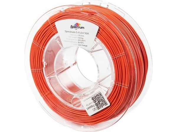 Spectrum Filaments 80526 S-Flex 98A filament fleksibel kjemisk bestandig uten trekkraft 1,75 mm 250 g Lion Orange (1 stk)
