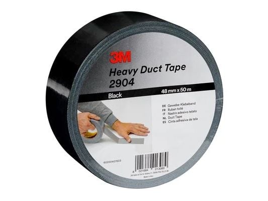 3M 2904D4850B, Musta, Niputus, Värikoodaus, Kiinnittävä, Merkintä, Suojaava, Tiivistävä, Polyeteeni, Lasi, Metalli, Muovi, 50 m, 48 mm