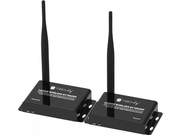 Techly IDATA HDMI-WL55, 1920 x 1080 piksler, AV-sender og -mottaker, 50 m, Ledning & Trådløs, Sort, HDCP