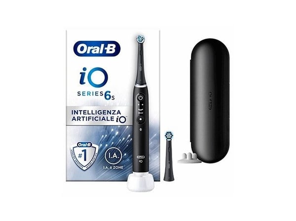 Oral-B iO 6, Aikuinen, Värisevä hammasharja, Päivittäinen käyttö, Syväpuhdistus, Ienhoito, Herkkä, Valkaisu, Musta, 2 min, Musta