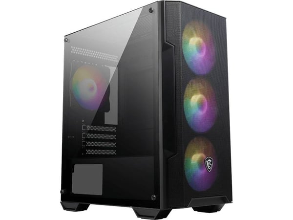 MSI MAG Forge M100A, Micro Tower, PC, Musta, Läpinäkyvä, mikro ATX, Mini-ITX, Akryyli, Pelaaminen