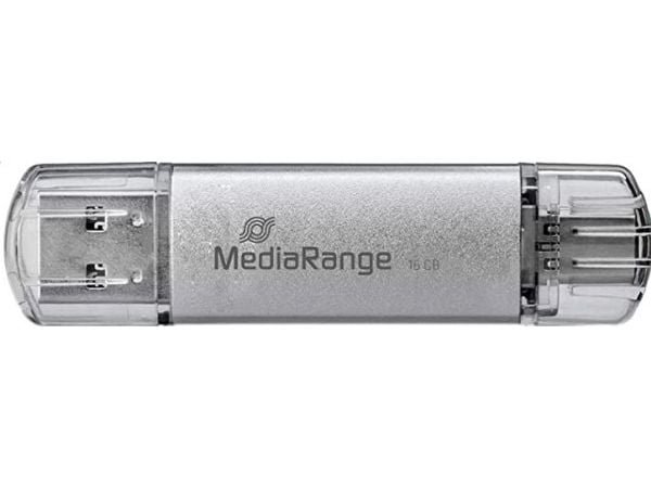 MediaRange combo - USB flash-enhet - 16 GB - USB 3.1 / USB-C - silver