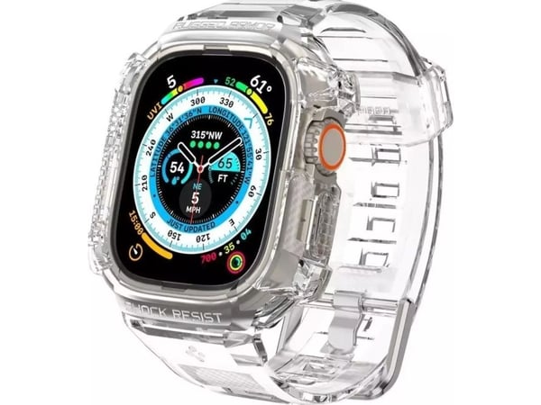 Spigen Rugged Armor Pro, Ask, Smartwatch, Transparent, Apple, Watch Ultra (49mm), Termoplastisk polyuretan (TPU)
