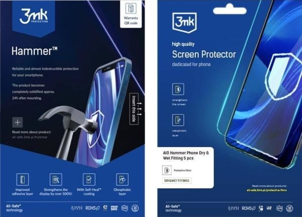 3MK 3MK 3MK AIO HAMMER PHONE 5 gabalas DRY-WET (kuivaa vettä)