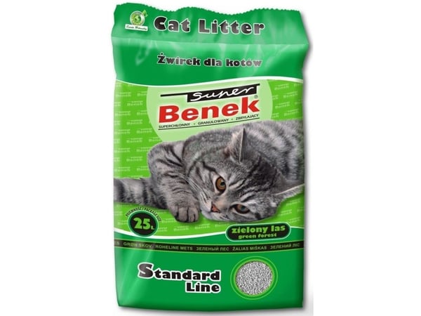 Kattesand Super Benek Standard grønn skog 25 l
