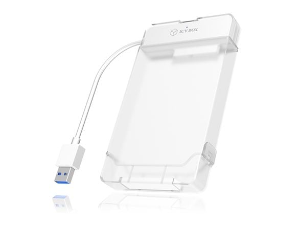 ICY BOX USB3.0 kabinett for 2,5" SATA hvit