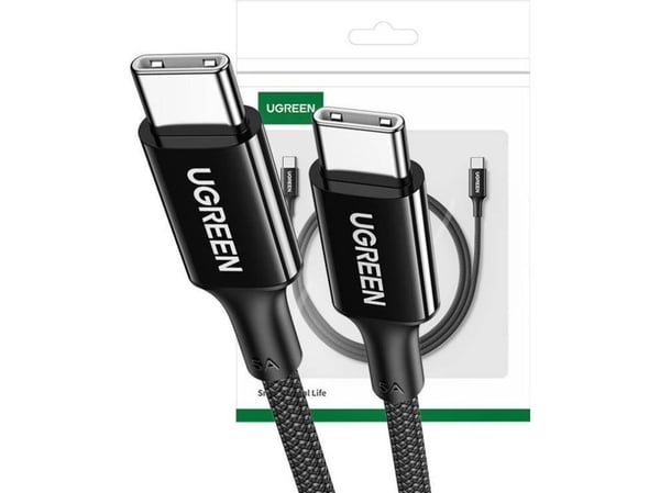 Ugreen US557 USB-C USB-C-kaapeli, 100 W, 5A (musta)