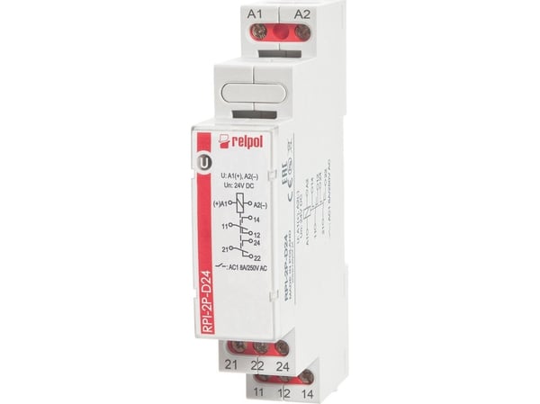 Relpol elektromagnetisk rele 2P 8A 24VDC AgSnO2 RPI-2P-D24 863362