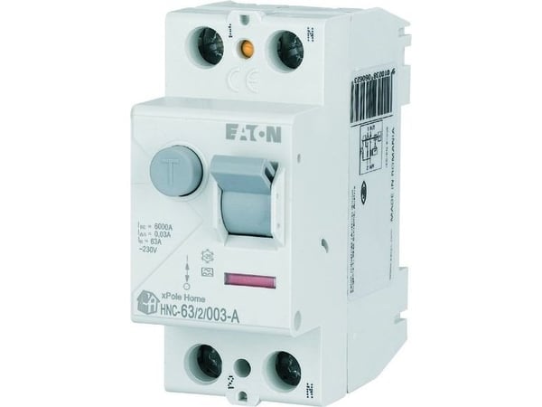 Eaton Vikavirtasuojakatkaisija 2P 63A 0,03A tyyppi A xPole Home HNC-63/2/003-A 194686