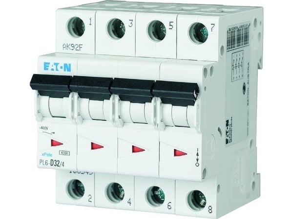 Eaton automatsäkring 4P C 32A 6kA AC PL6-C32/4 166526
