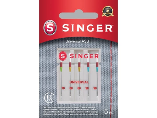 Singer Universal Needle ASST 5PK kudotuille kankaille