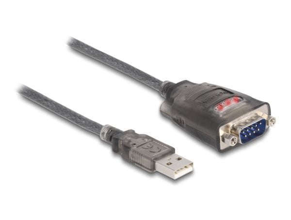 Delock - Nettverksadapter - USB - RS-232 - svart, gjennomsiktig