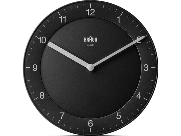 Braun BC06B - Klokke - kvarts - veggmonterbar - 20 cm - svart