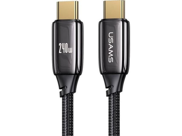 Kabel USB til Us Kabel USAMS U82 USB-C - USB-C 2m 240W PD 3.1 flettet svart SJ581USB01 (US-SJ581)