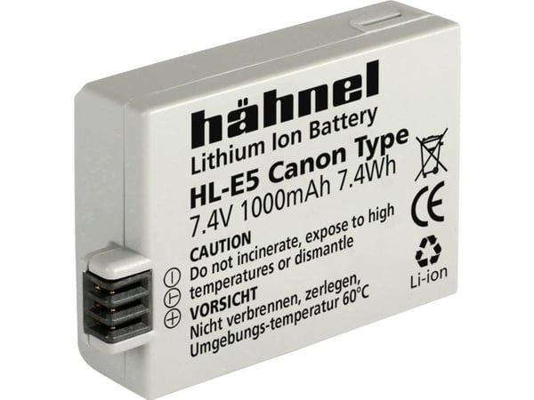 Hähnel Fototechnik HL-E5 kamera batteri erstatning originalt batteri LP-E5 7,4 V 1000 mAh