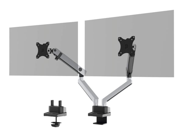DURABLE SELECT PLUS - Monteringssats (vridbar arm, spännbleck, bultgenomslagen montering) - för 2 LCD-bildskärmar - plast, aluminium, stål - silver...