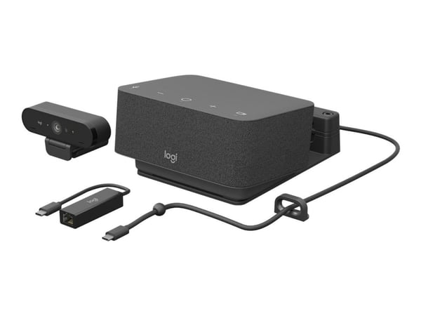 Logitech Logi Dock Focus Room Kit - Paket för videokonferens (Logitech BRIO Ultra HD Pro Webcam, Logitech Logi Dock) - Optimerad för UC - power ada...